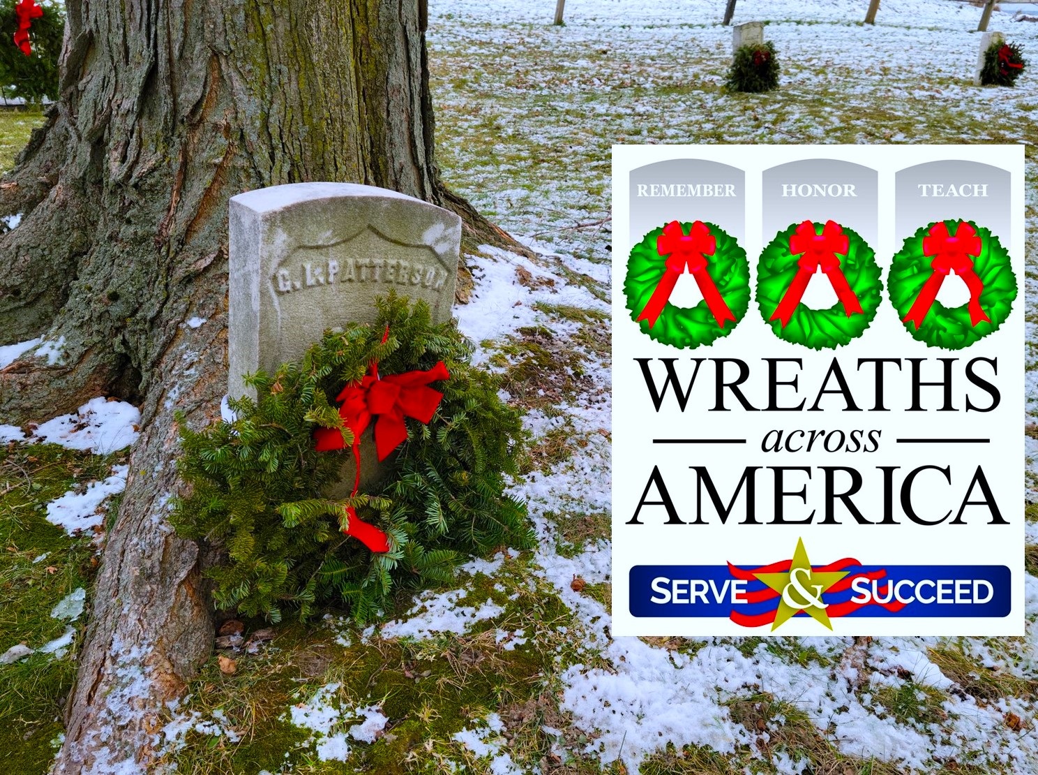 Wreath placed at grave